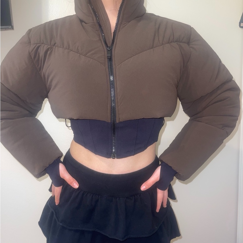 ALO Yoga brown puffer jacket